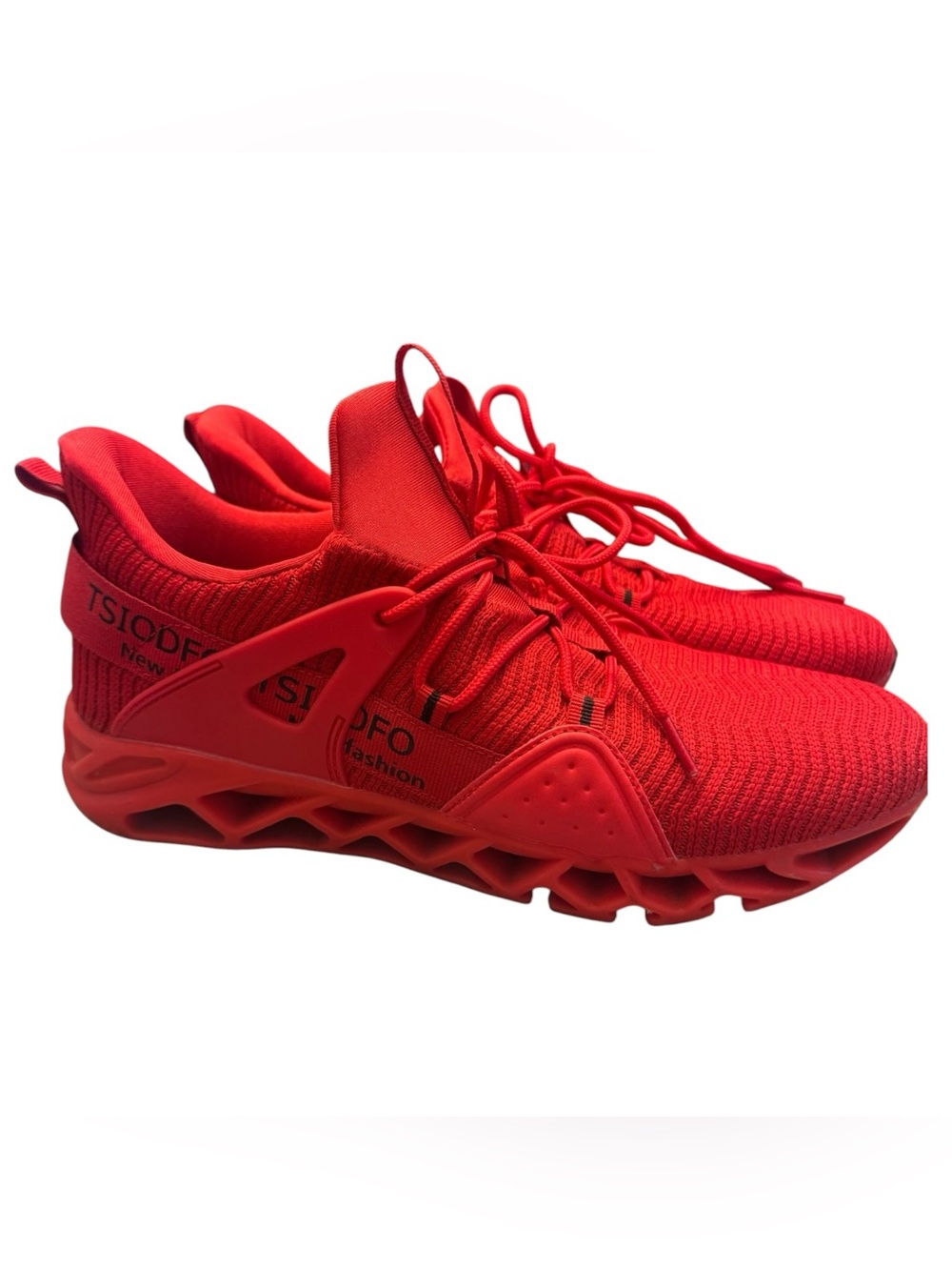 Red Knit Athletic Sneakers